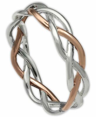 Giani Bernini Braided Ring in Sterling Silver & 18k Rose Gold-Plate Size 7