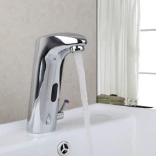 Bath Automatic Sensor Faucet Touchless Electronic Hand Free Hot Cold Mixer Tap