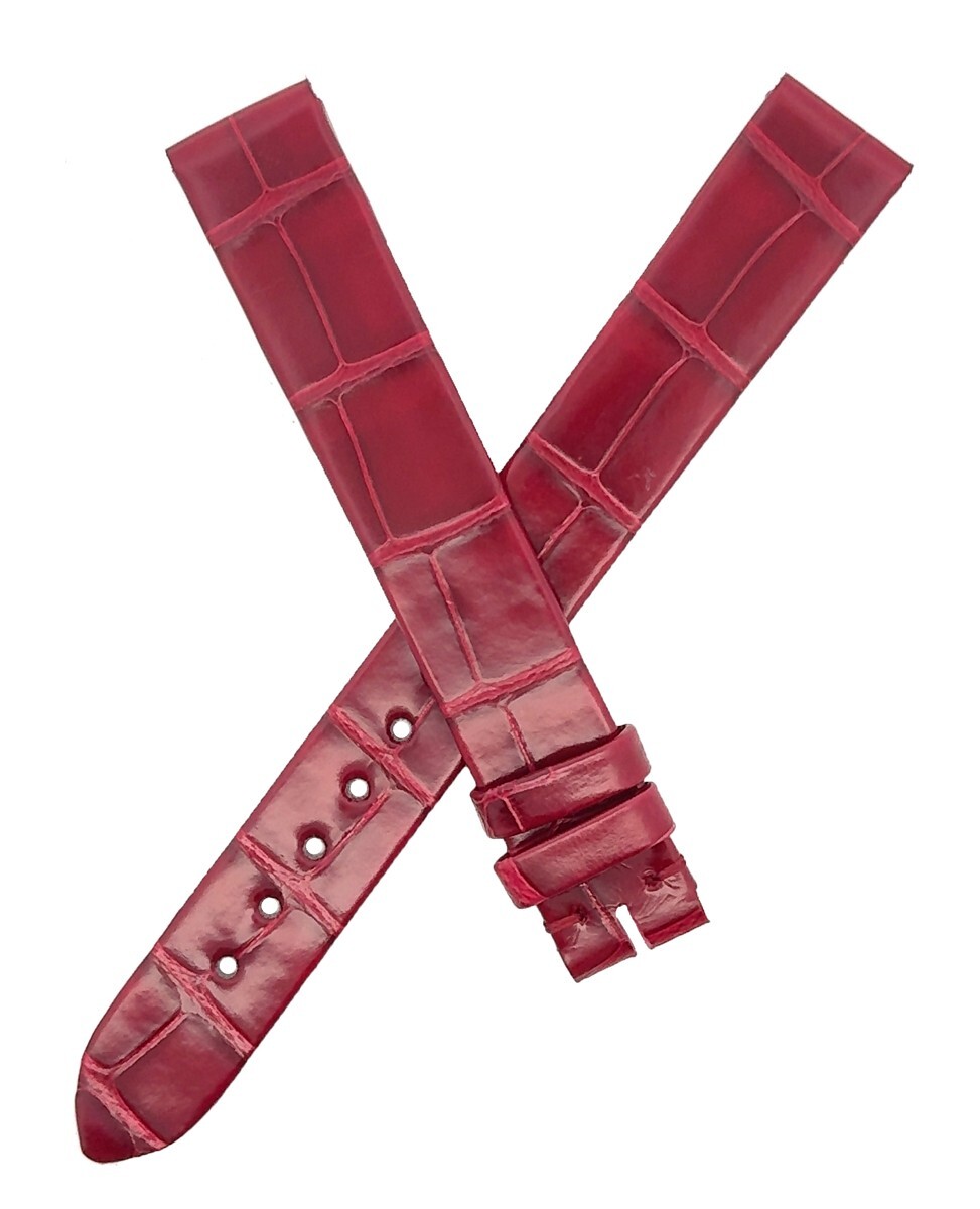 Cartier 13mm x 12mm Burgundy Alligator Women's Watch Band
