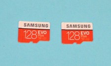  Lot of 2 Samsung 128GB EVO Plus Micro SDXC Cards Used 