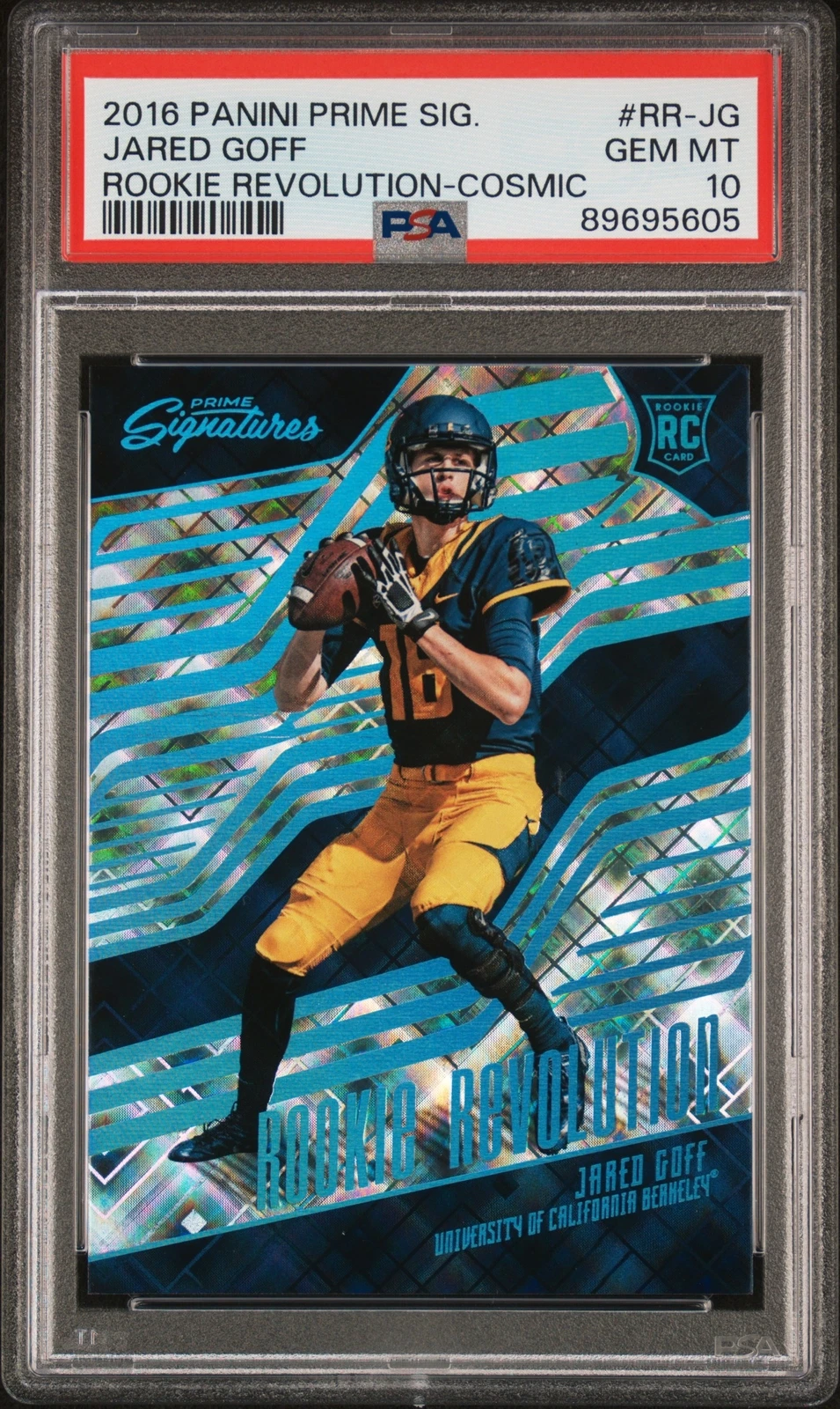 Jared Goff Panini Prime Signatures Rookie Revolution #RRJG Cosmic