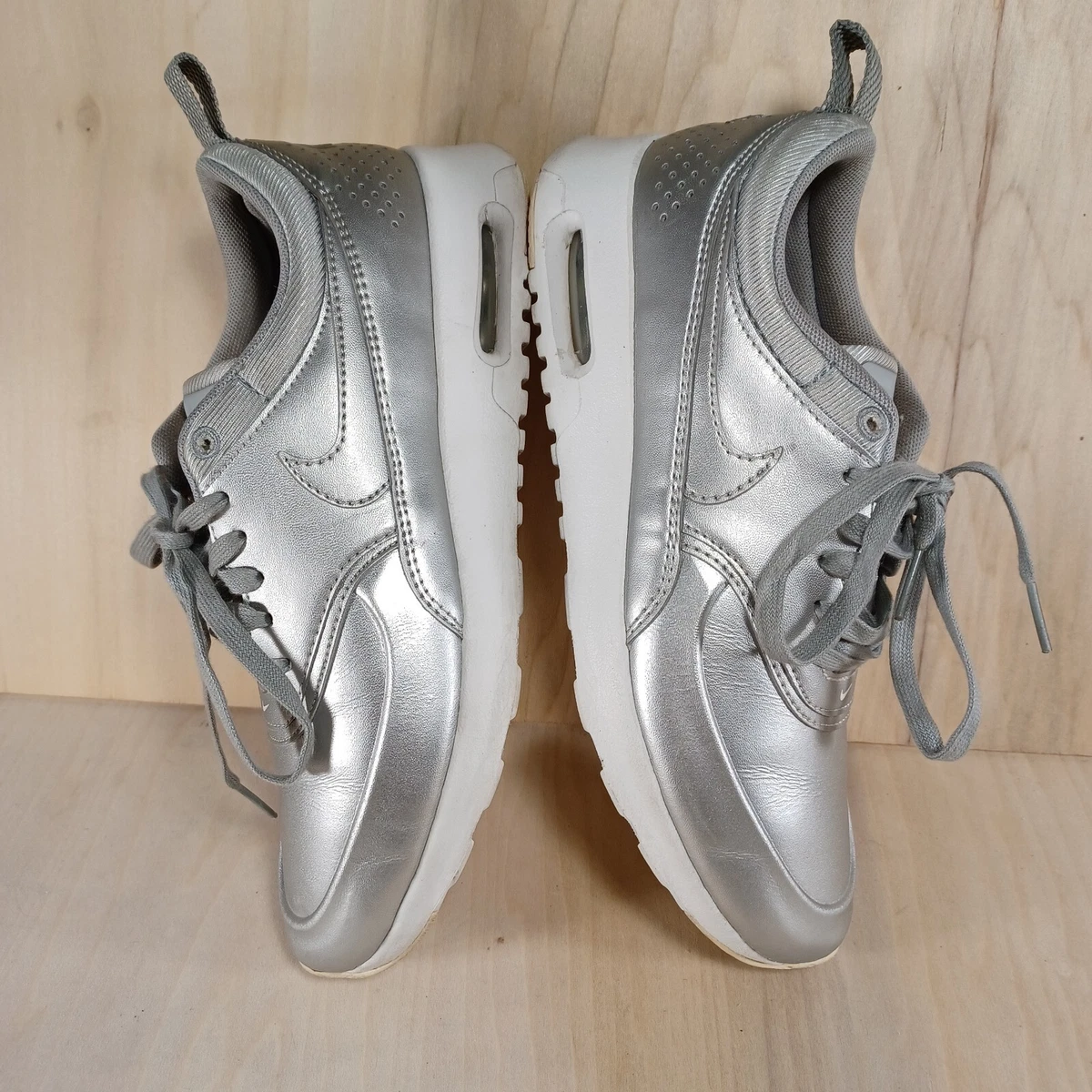 Shiny silver Nike air max sneakers  Nike shoes cheap, Running shoes nike,  Fashion shoes