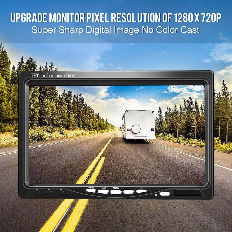 7'' TFT LCD Screen Monitor with Remote 2ch Av in 12-24v For Backup Camera - Image 3 of 4
