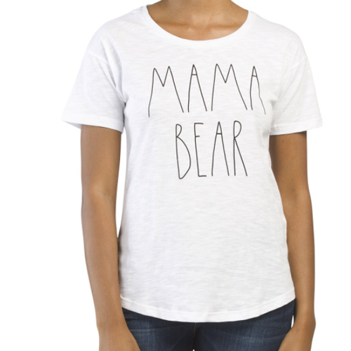 Rae Dunn Mama Bear White Crewneck Tee 