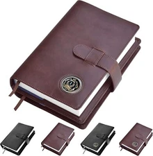 Double AA Big Book Cover & 12 Steps & 12 Traditions | Plain/Coin Pocket/Brown 