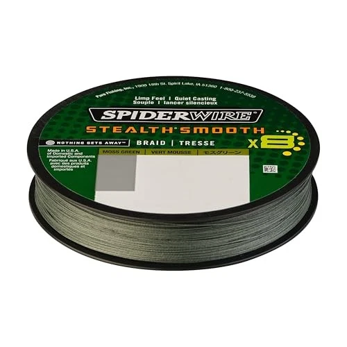 Рыболовная леска Spiderwire Stealth Braid Moss Green 200 ярдов 50 фунтов гладкая и прочная - Изображение 2 из 4