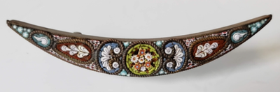 #ad #ad Antique Victorian Italy Micro Mosaic Crescent Moon Brooch Marked FAP* $64.50