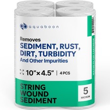 4PK of 10" Big Blue String Wound Sediment Water Filter Cartridge 5 m by Aquaboon