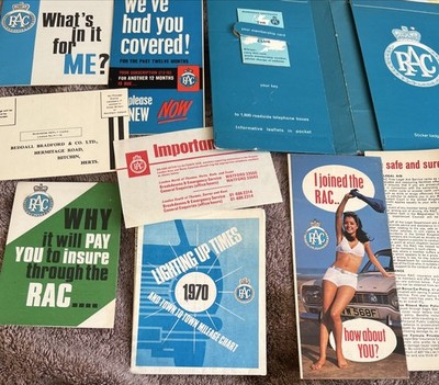 RAC 1971 Welcome to theRAC Double Karton Geldbörse Inhalt M/S Karte OHNE Schlüssel/Abzeichen