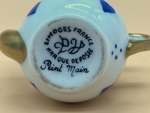 Marque Deposee Limoges France teapot shaped hand painted trinket / jewelry box. - Picture 5 of 5