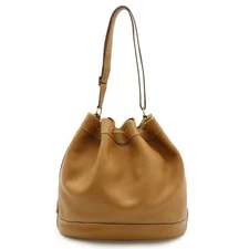 Hermes Market Gm Togo Leather Shoulder Bag Women Brown One Size