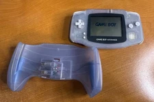 Gameboy Advance Glacier Blue Clear Vintage Tested Working With Rechargeable Grip