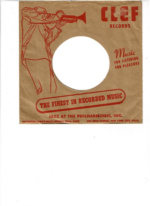 Clef Records- Original 1950's 45 Record Company Sleeve