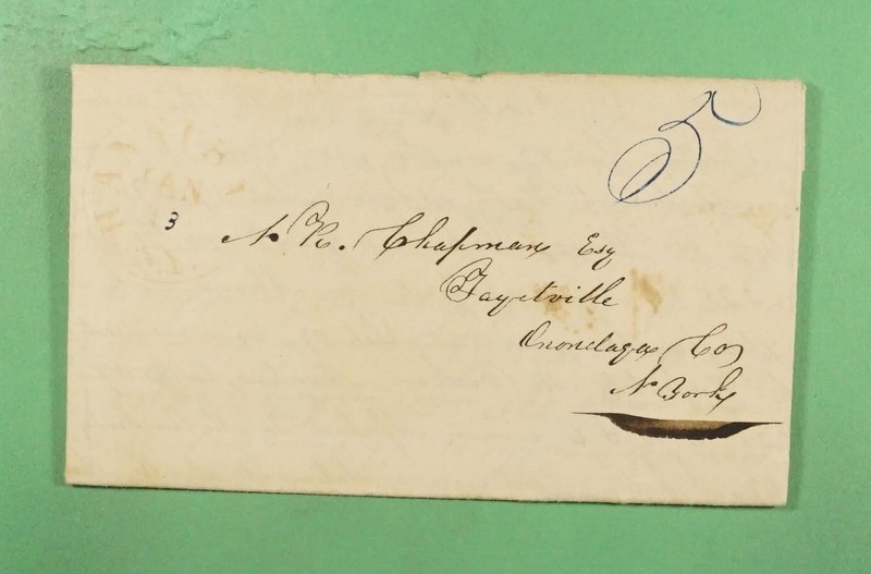 DR WHO 1838 STAMPLESS F/L HANNIBAL NY TO FAYETVILLE NY R50030