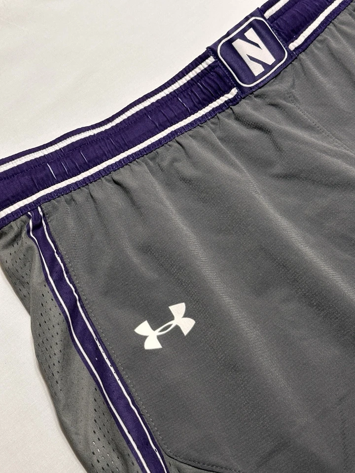Under Armour Northwestern Wildcats Gametime Shorts Men XXL Length +2” Basketball - Image 3 of 4