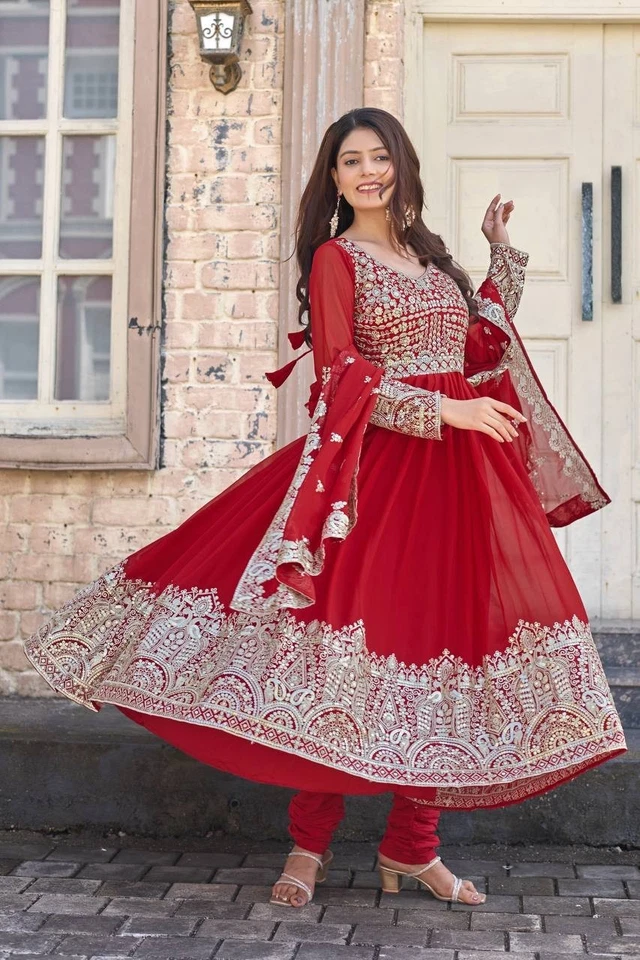 SKYVIEW FASHION Damen Kleid Pakistanischer Salwar Kameez Konfektions- Anzüge Indisch Hochzeit