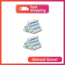 Spasilk Washcloth Wipes Set for Newborn Boys and Girls, Soft Terry Washcloth Set