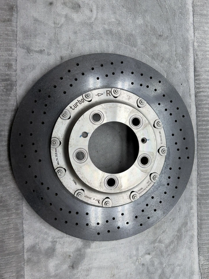 Par de rotores de freno delanteros diestro derecho derecho turbo GT3 GT2 Porsche 911 997 PCCB cerámica carbono Foto 3 de 4