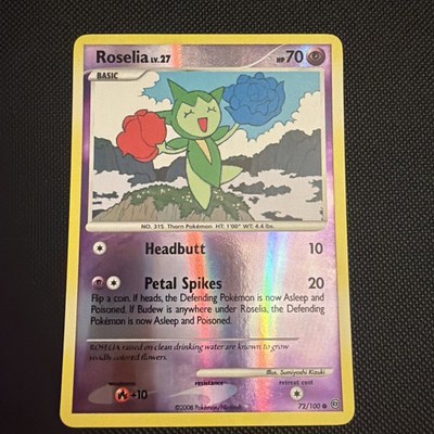 Roselia LV.27 72/100 NM Reverse Holo Stormfront Pokémon Card!