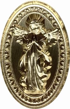 Beautiful 3D Angel surrounded by Intricate Oval Frame  Wax Seal Stamp head