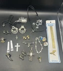 VTG Lot Of Religious Themed Costume & Avon Mix Jewelry, Earrings, Pins, Pendants