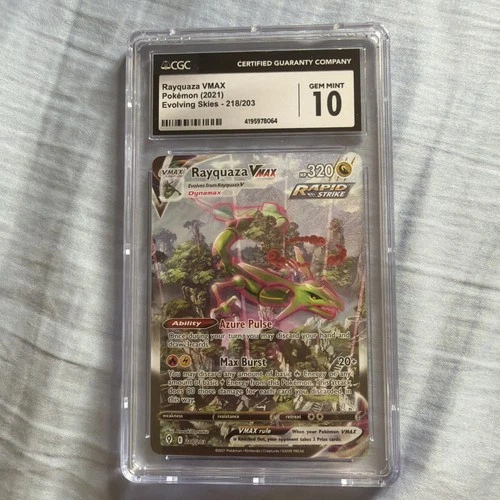 Rayquaza VMAX Alt Art Secret Card 218/203 SWSH CGC 10 GEM MINT EVOLVING SKIES