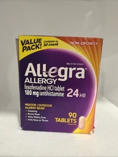 Allegra 180 mg Eye Allergy Treatment Tablets for Adult - Exp 07/2026