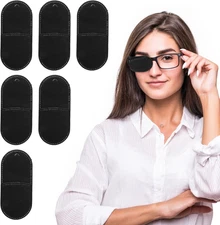 6 Pcs Eye Patches for Adults Kids, Black Eyepatch Reusable Soft Single Eye Patch