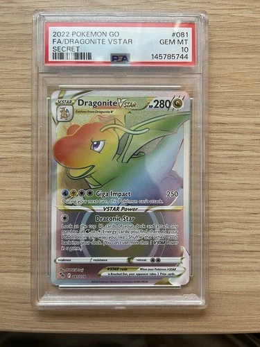 PSA 10 Dragonite VStar Full Art Rainbow 081/078 Pokemon Go