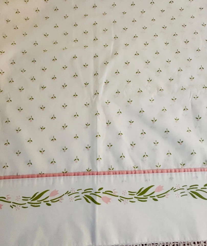 Laura Ashley Castleberry Twin Flat Sheet Vintage No Iron Floral Flowers Pink - Image 4 of 4