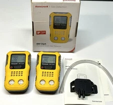 TWO HONEYWELL BW CLIP4 PORTABLE MULTI-GAS DETECTORS  O2, LEL, H2S, CO FREE SHIP