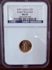 2007 $5 Gold 1/10 oz American Eagle NGC MS69 Early Releases