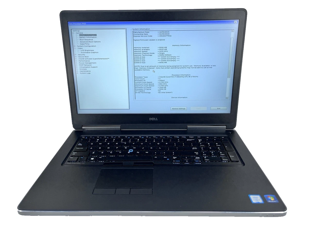 Dell Precision 7710 Workstation PC Laptops & Netbooks for Sale