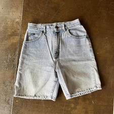 Vintage 1980s Light Wash Denim Relaxed Fit Mom Shorts 10 26w 90s Dad Jeans