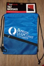 NEW LogoBrands Florida Gulf Coast Eagles Tilt Drawstring Backsack Bag 18" x 13"