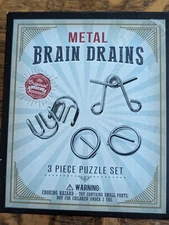 Metal Brain Drains Three Piece Puzzle Set