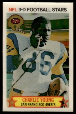 1980 STOP-N-GO 3D CARD CHARLIE YOUNG 3 SAN FRANCISCO 49ERS #45 - Image 1 of 2