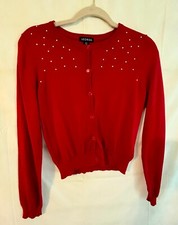 Cherry Red "George" Brand Sequined Girls Cardigan Sweater, Sz: 10-12
