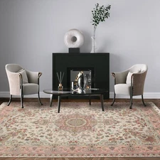 6'7" x 10'3" Hand Knotted Wool & Silk Authentic 400 KPSI Tabrizz Area Rug