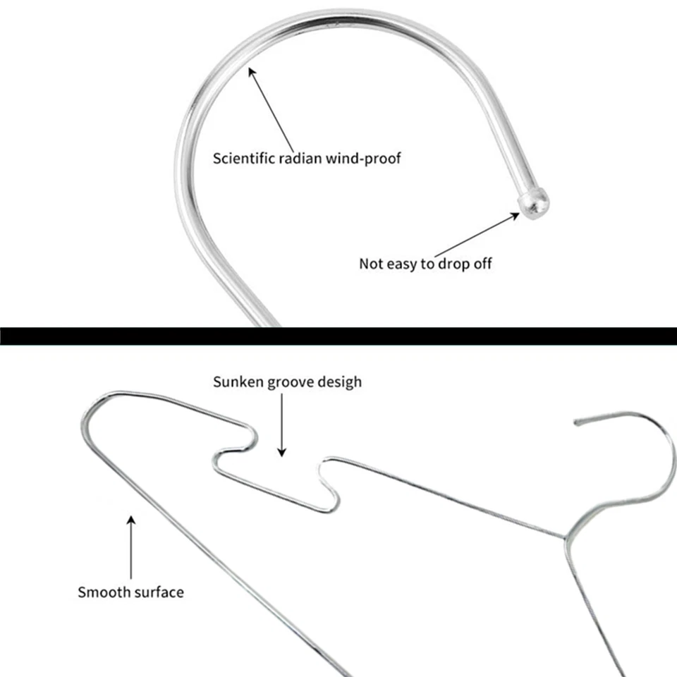 5-50 piezas de perchas de alambre de acero inoxidable perchas de ropa resistentes Foto 3 de 4