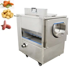 26.4lb Auto Rolling Potato Peeler Brush Roller Cleaning Machine for Carrot 110V