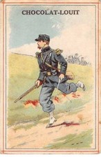Chromos.AM16102.6X10 Cm Etwa.Chocolat Louit.Milit&auml;r