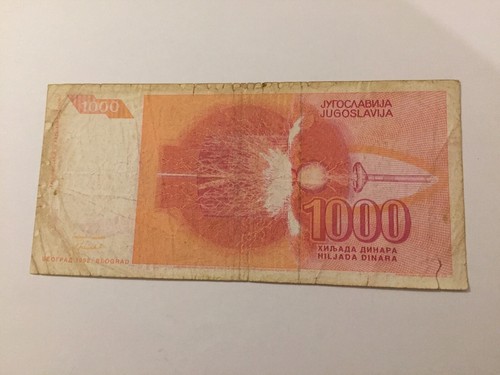 Billet Yougoslavie 1000 Dinara 1992 - Foto 2 di 2