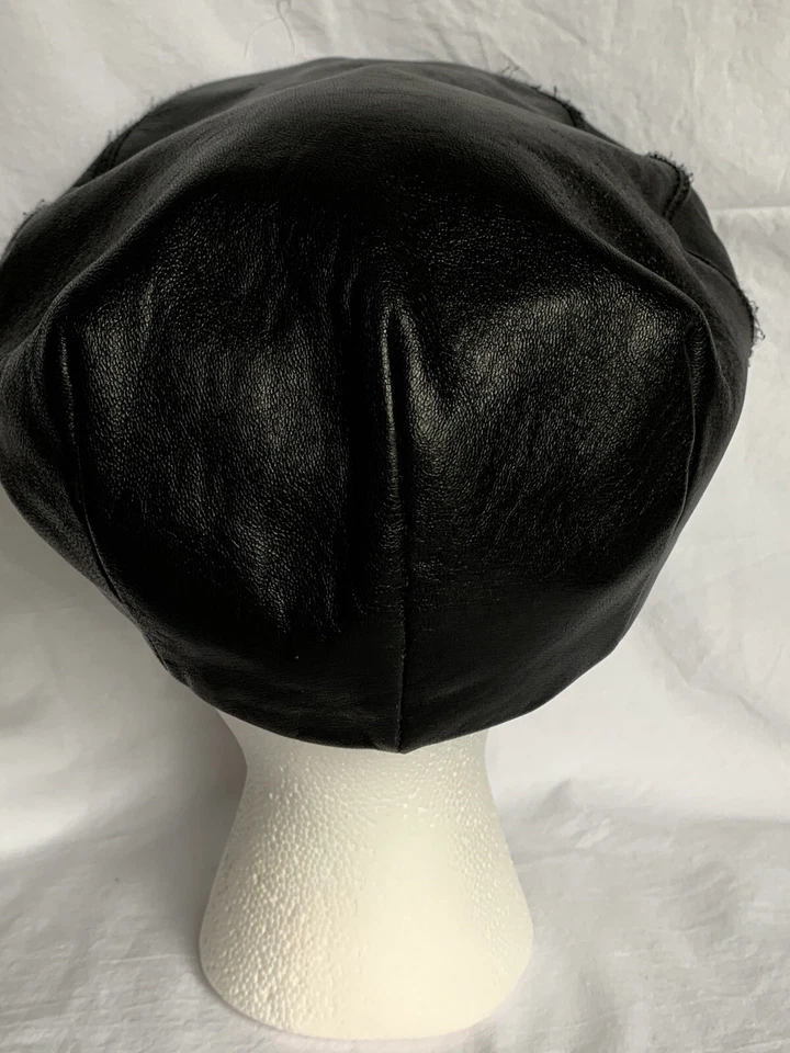 Chapéu Liso Masculino Vintage London Fog Newsboy Cabbie Couro Tamanho M Preto  - Imagem 4 de 4