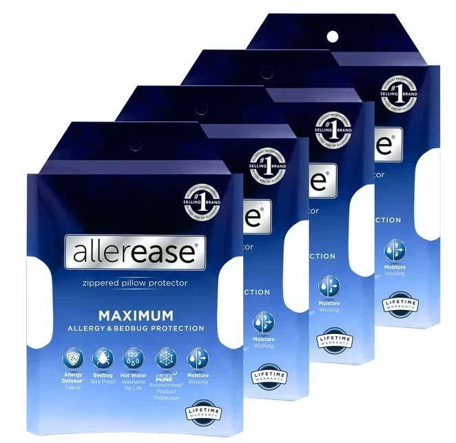 Allerease zippered top pillow protector