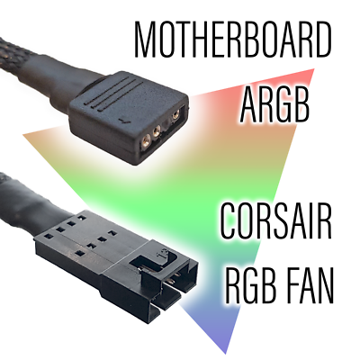 Hauptplatine Standard ARGB 3-pin 5v Corsair RGB Lüfter Adapter | eBay