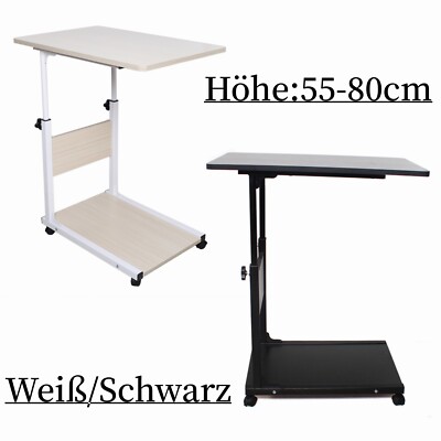 Beistelltisch Bett Laptoptisch Computertisch Höhenverstellbar mit Rollen Neu