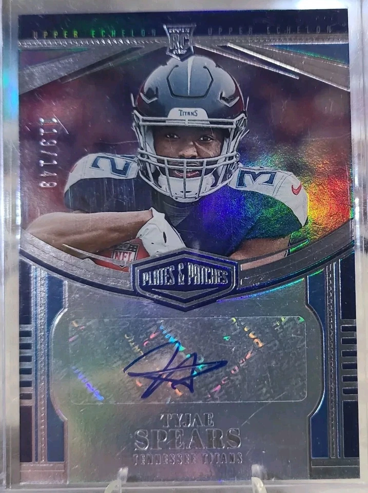 Tyjae Spears 2023 plates & patches auto /149. mosaic green rookie l. titians  - Image 2 of 4