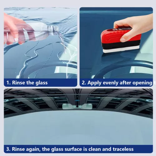 120ml Car Automotive Glass Oil Film Cleaner All-in-one Brush Removal Fluid US - Picture 9 of 12