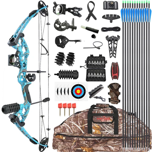 Adjustable 30-60lbs Compound Bow Set Archery Hunting Right Left Shooting Fishing - Picture 22 of 42